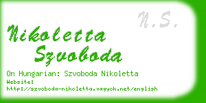 nikoletta szvoboda business card
